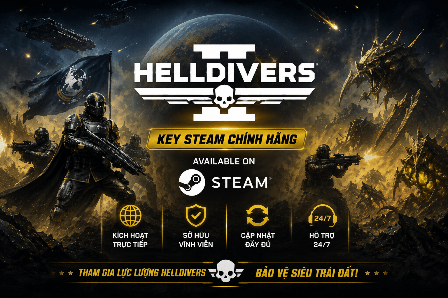 Key Helldivers 2 – Share Steam Chính Hãng