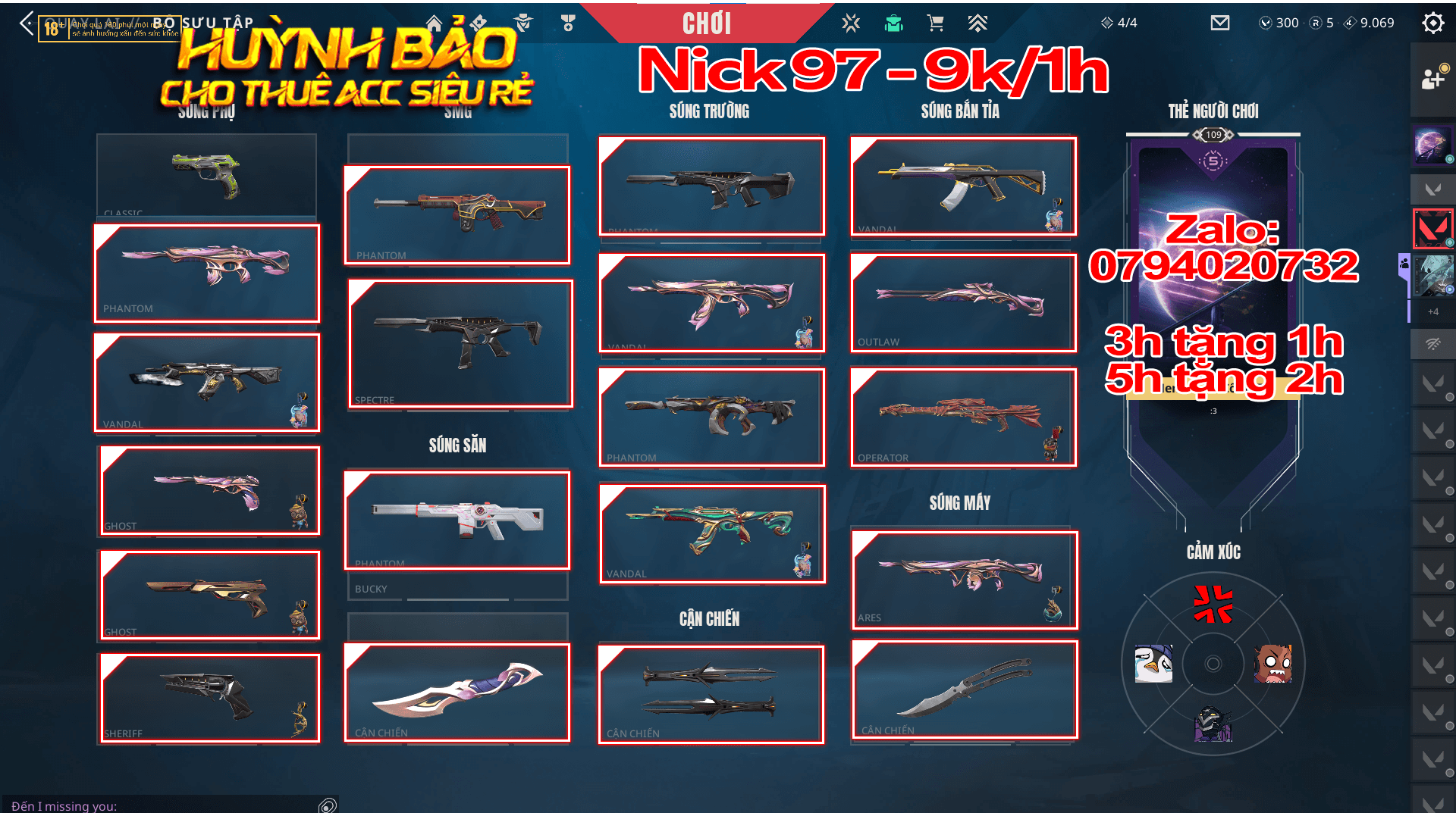 99- Thuê Acc (Nick) Valorant Có 99+ Skin | Neo 2.0 - VCT 26 - Quạt ....